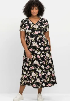Jerseykleid in Midilänge, mit Blumendruck<sheego by Joe Browns Sale