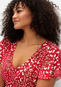 Jerseykleid in Midilänge, mit Blumenprint<sheego Hot