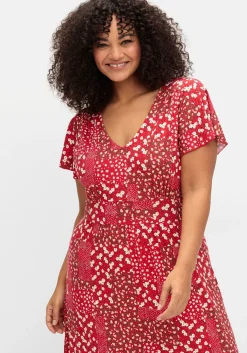 Jerseykleid in Midilänge, mit Blumenprint<sheego Hot