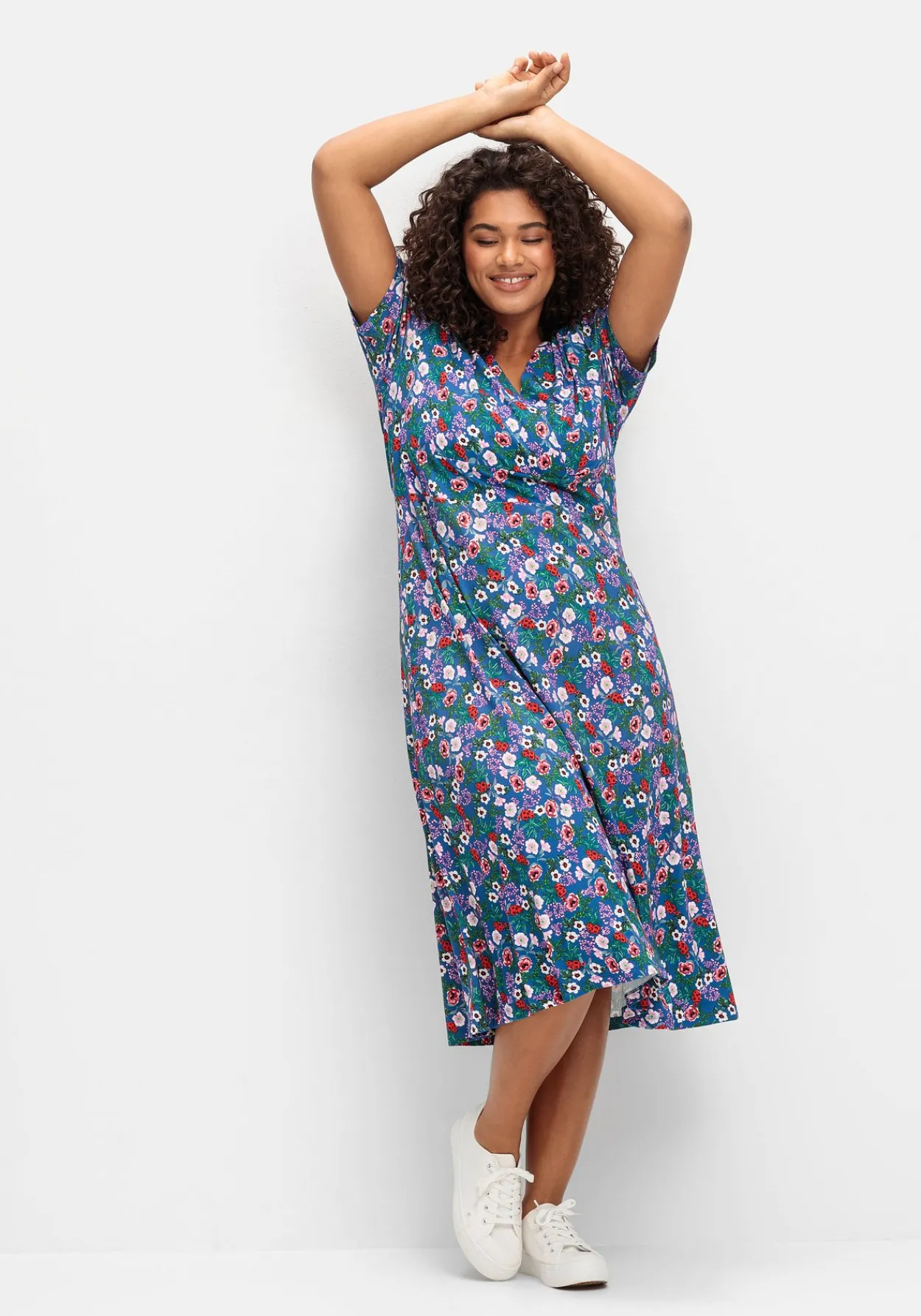 Jerseykleid in Wickeloptik, mit floralem Druck<sheego by Joe Browns Hot