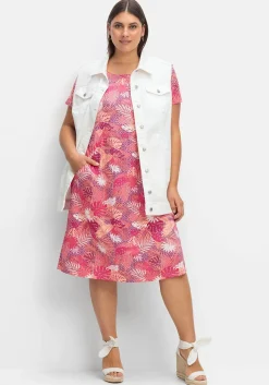Jerseykleid mit Alloverdruck und Taschen<sheego Outlet