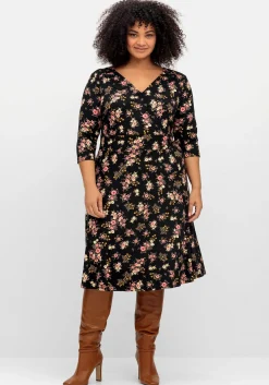 Jerseykleid mit Blumendruck und ausgestelltem Rock<sheego by Joe Browns Online