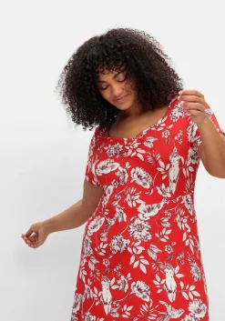 Jerseykleid mit Blumendruck und Herzausschnitt<sheego by Joe Browns Online