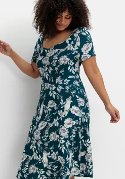 Jerseykleid mit Blumendruck und Herzausschnitt<sheego by Joe Browns Sale