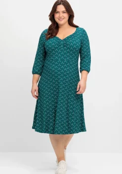 Jerseykleid mit Herzausschnitt und Grafikprint<sheego by Joe Browns Discount