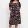 Jerseykleid mit Karree-Ausschnitt und Alloverprint<sheego by Joe Browns Online