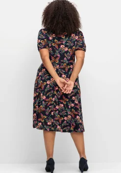 Jerseykleid mit Karree-Ausschnitt und Alloverprint<sheego by Joe Browns Online
