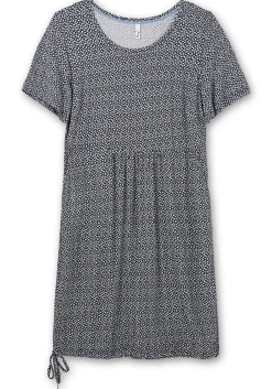 Jerseykleid mit Minimalprint und Saum-Tunnelzug<sheego Hot