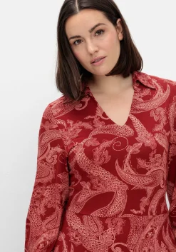 Jerseykleid mit Paisleydruck und Blusenkragen<sheego by Joe Browns Discount