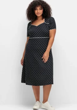Jerseykleid mit Punktedruck und Paspelierung<sheego by Joe Browns Online