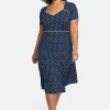 Jerseykleid mit Punktedruck und Paspelierung<sheego by Joe Browns Outlet