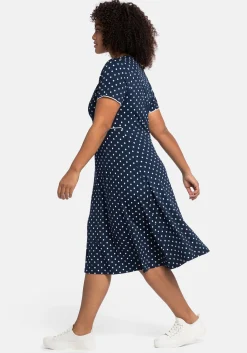 Jerseykleid mit Punktedruck und Paspelierung<sheego by Joe Browns Outlet