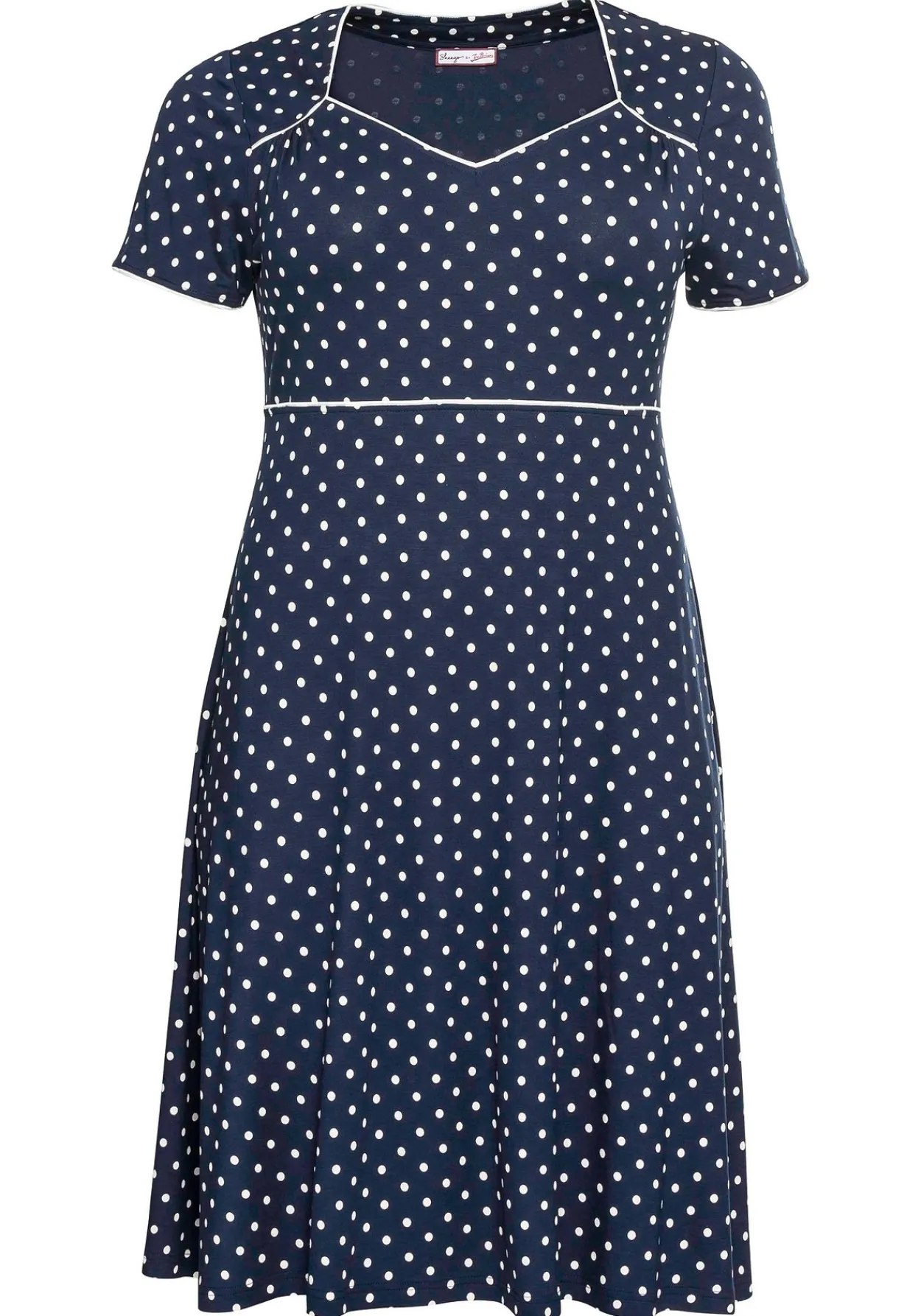 Jerseykleid mit Punktedruck und Paspelierung<sheego by Joe Browns Outlet