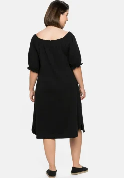 Jerseykleid mit Smok-Ausschnitt und Puffärmeln<sheego Outlet