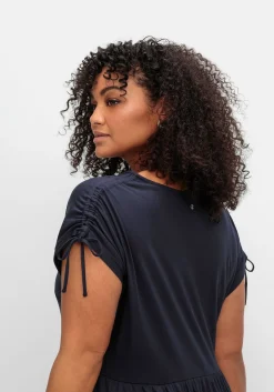 Jerseykleid mit Tunnelzug am Ärmel<sheego Online