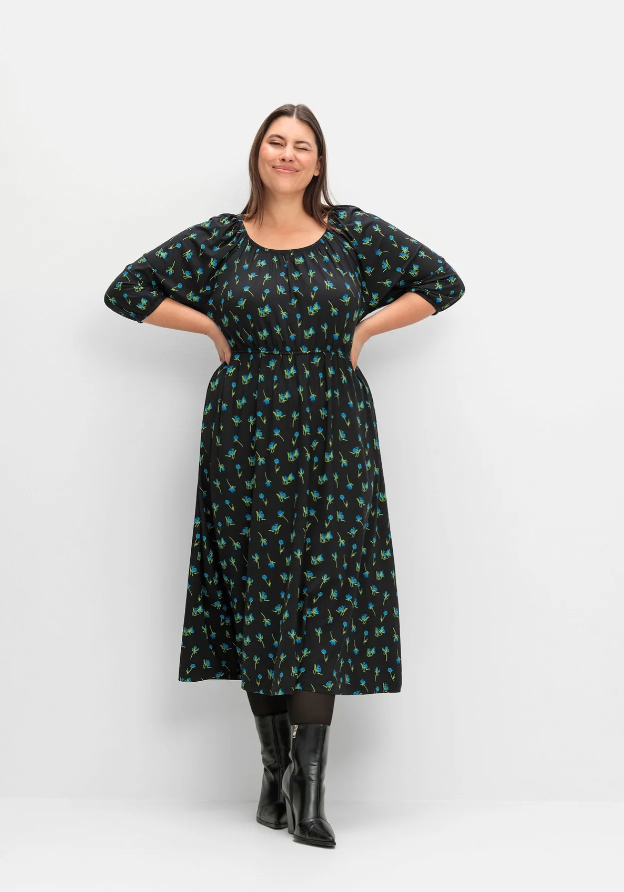 Jerseykleid mit variablem Carmen-Ausschnitt<sheego New