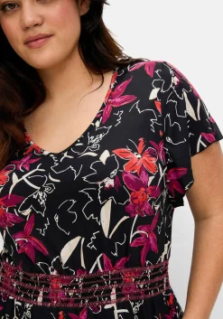 Jerseykleid mit Zierbändern im Rücken<sheego Outlet