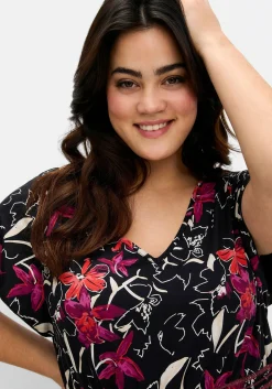 Jerseykleid mit Zierbändern im Rücken<sheego Outlet