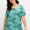 Jerseyshirt mit Blumendruck und Karreeausschnitt<sheego Outlet