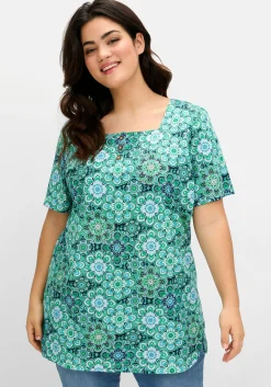 Jerseyshirt mit Blumendruck und Karreeausschnitt<sheego Outlet