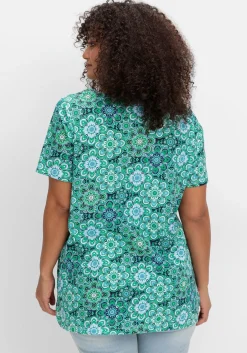 Jerseyshirt mit Blumendruck und Karreeausschnitt<sheego Online