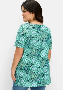 Jerseyshirt mit Blumendruck und Karreeausschnitt<sheego Outlet