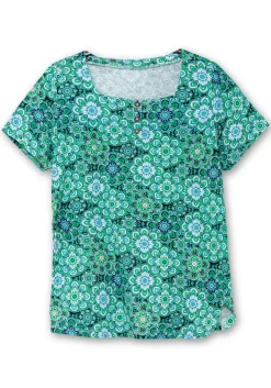 Jerseyshirt mit Blumendruck und Karreeausschnitt<sheego Online