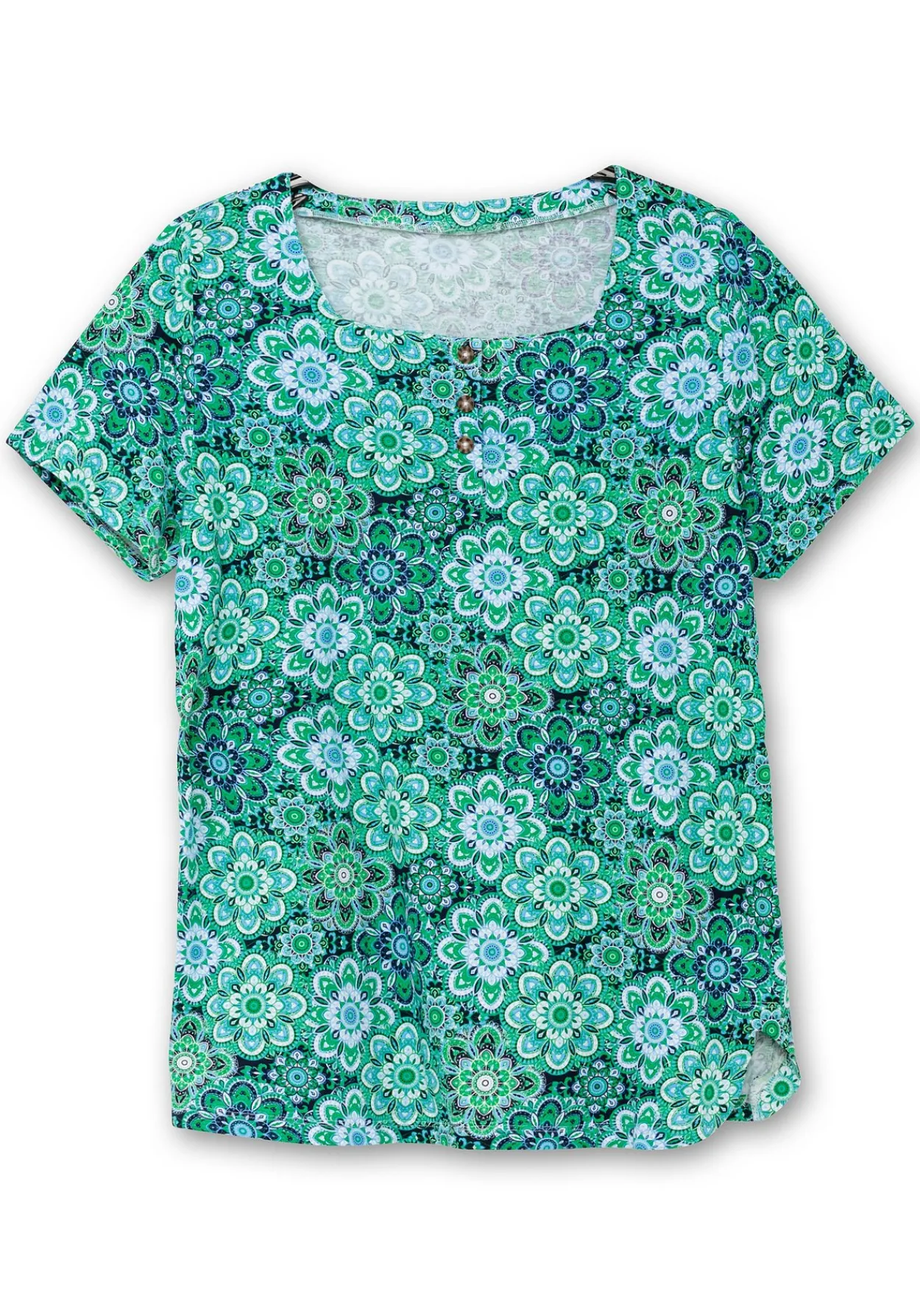 Jerseyshirt mit Blumendruck und Karreeausschnitt<sheego Online