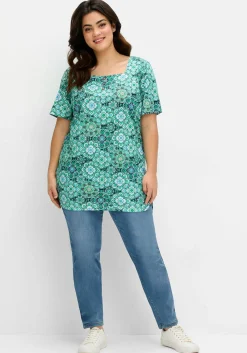 Jerseyshirt mit Blumendruck und Karreeausschnitt<sheego Outlet