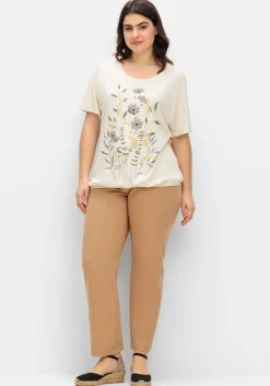 Jerseyshirt mit Blumen-Frontprint<sheego Fashion