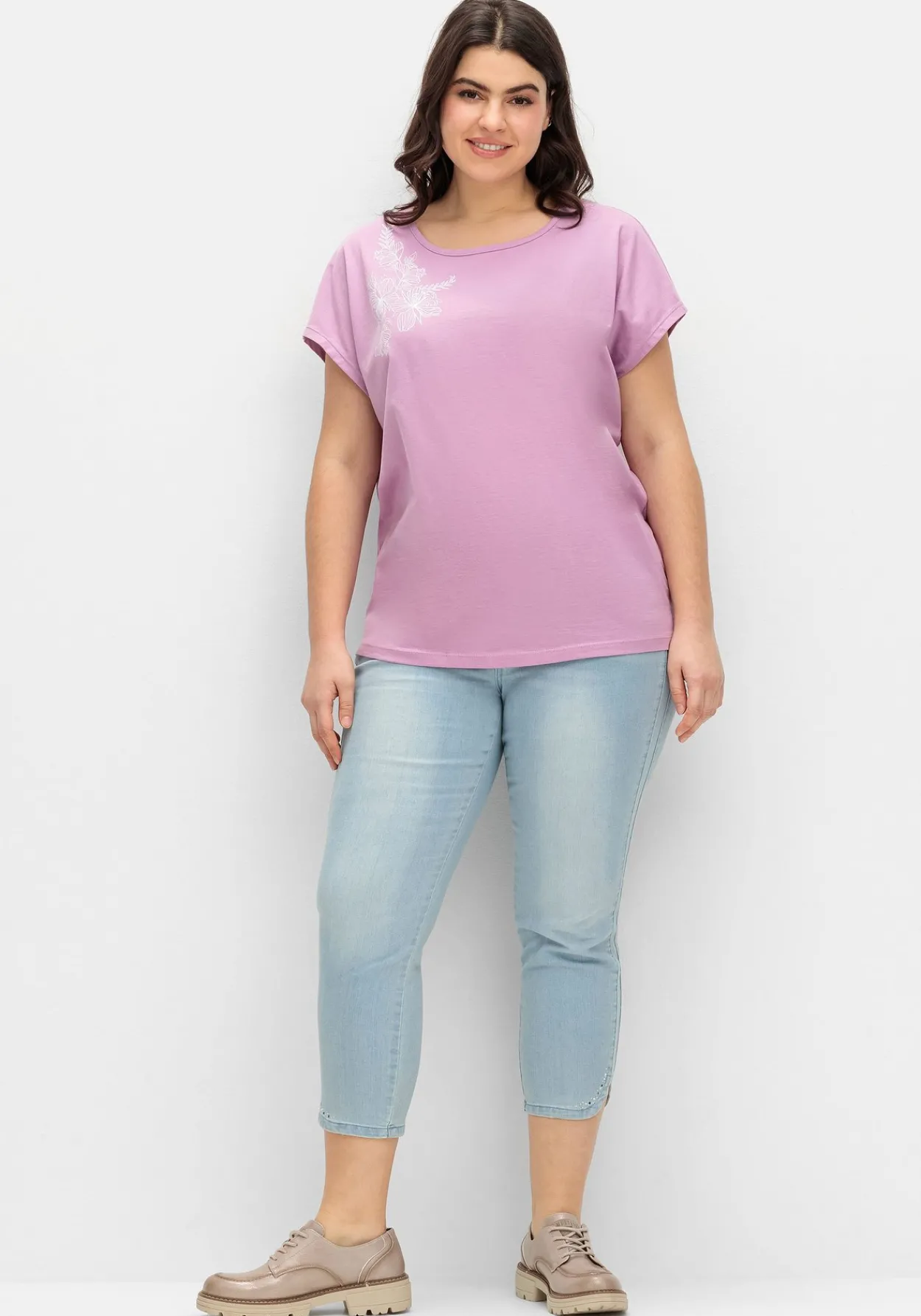 Jerseyshirt mit Blumenprint<sheego Online