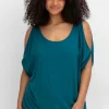 Jerseyshirt mit geschlitzten Fledermausärmeln<sheego Fashion