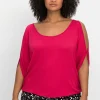 Jerseyshirt mit geschlitzten Fledermausärmeln<sheego Sale
