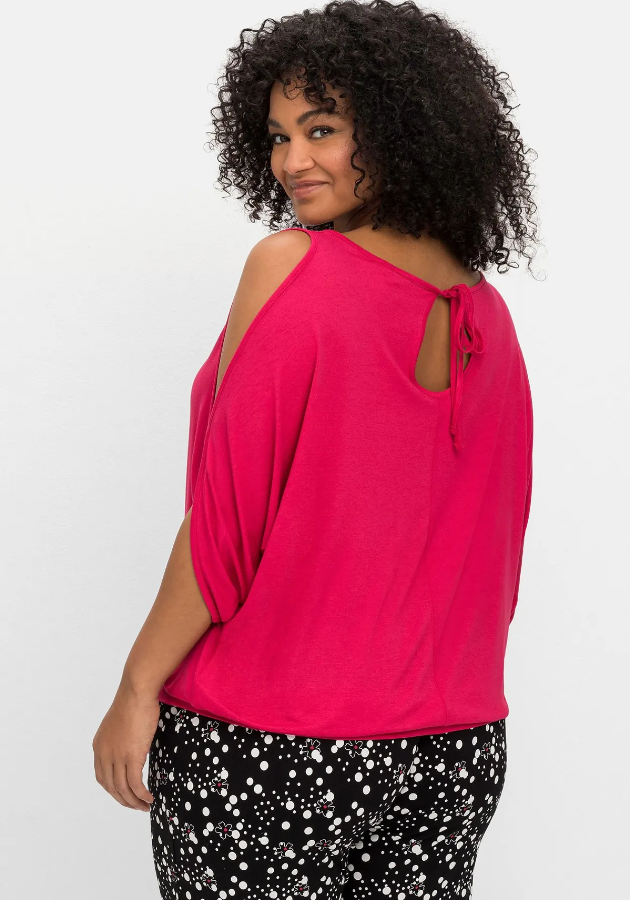 Jerseyshirt mit geschlitzten Fledermausärmeln<sheego Sale