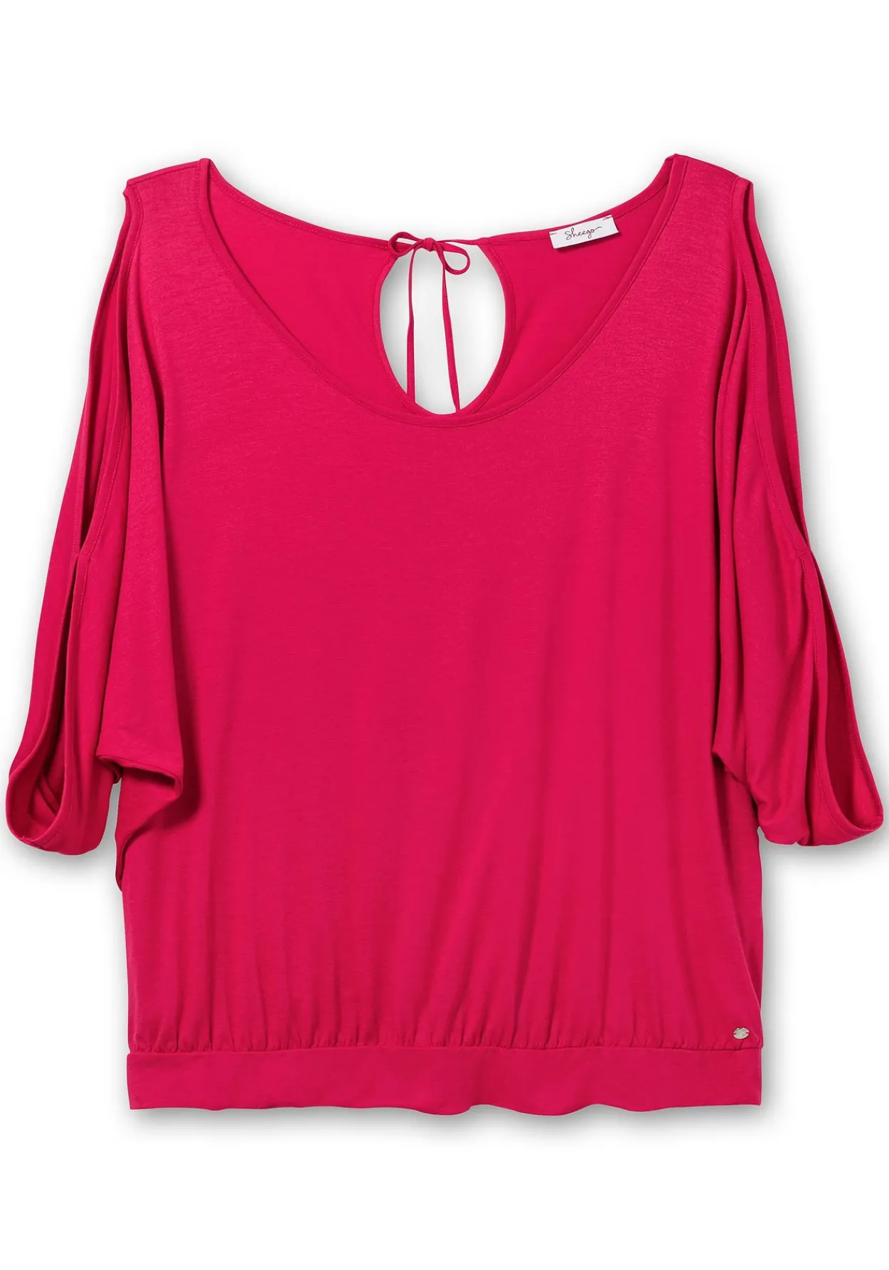 Jerseyshirt mit geschlitzten Fledermausärmeln<sheego Sale