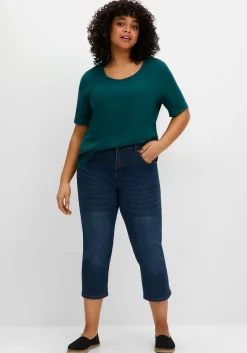 Jerseyshirt mit Rundhalsausschnitt, leicht tailliert<sheego Fashion
