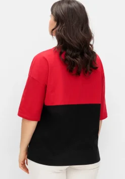 Jerseyshirt mit Stehkragen und Wordingprint<sheego Sale