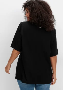 Jerseyshirt mit V-Ausschnitt, leicht tailliert<sheego Hot