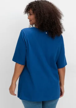 Jerseyshirt mit V-Ausschnitt, leicht tailliert<sheego Outlet