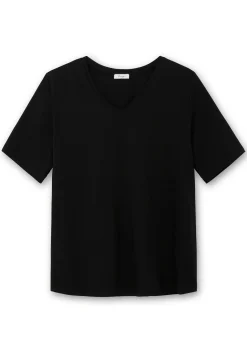 Jerseyshirt mit V-Ausschnitt, leicht tailliert<sheego Hot