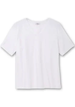 Jerseyshirt mit V-Ausschnitt, leicht tailliert<sheego New