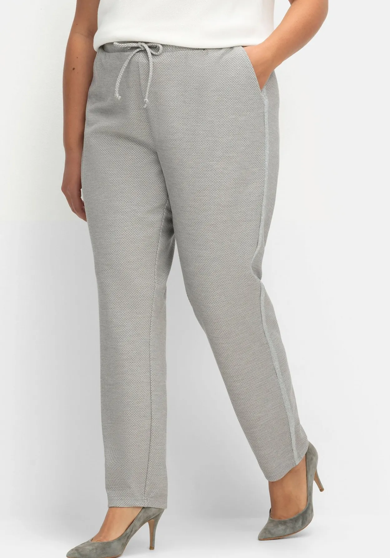 Joggpants in Struktur-Optik, mit Galonstreifen<sheego New