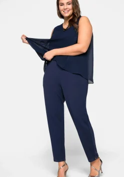 Jumpsuit im Lagenlook mit Chiffon-Oberteil<sheego New