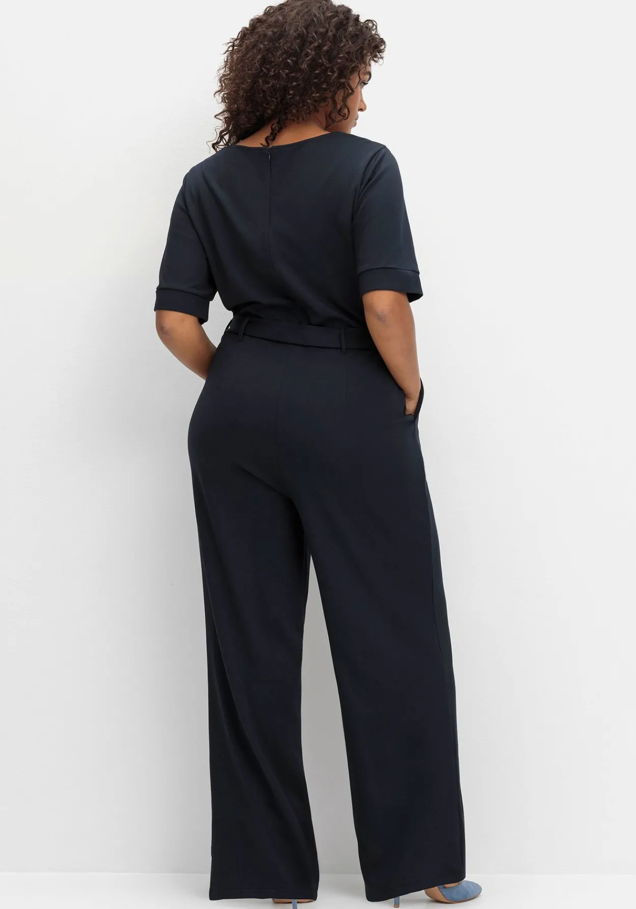 Jumpsuit mit Bindegürtel und weitem Bein<sheego by Joe Browns Best