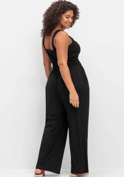 Jumpsuit mit Smok-Oberteil und weitem Bein<sheego Best