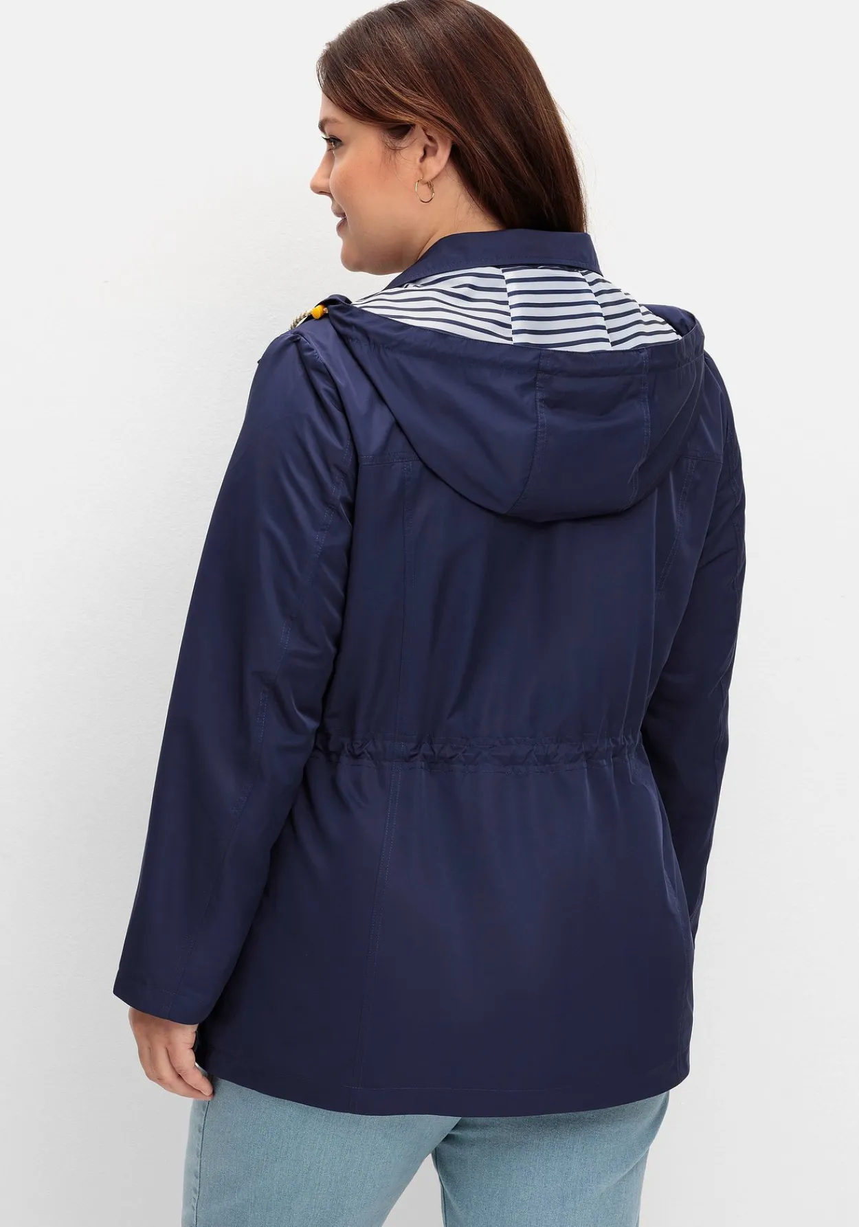 Kapuzenjacke mit Kontrastfutter und Taillen-Tunnelzug<sheego Clearance