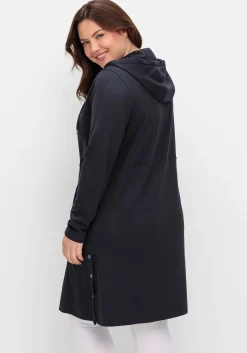 Kapuzenkleid mit Seitenschlitzen und Knopfleiste<sheego Outlet