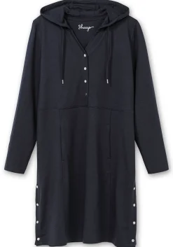 Kapuzenkleid mit Seitenschlitzen und Knopfleiste<sheego Outlet