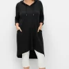 Kapuzenkleid mit Vokuhila-Saum, aus Interlock<sheego Fashion