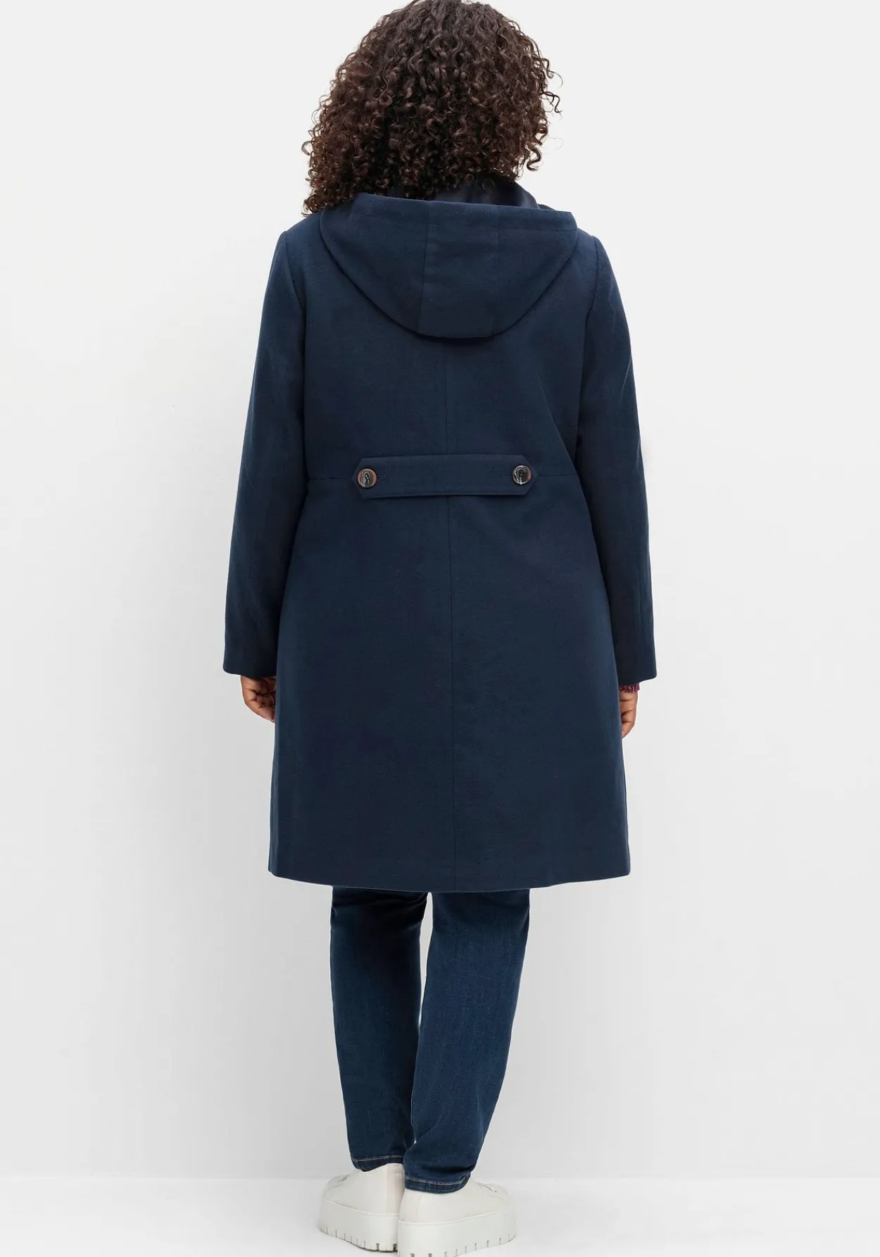 Kapuzenmantel in leichter A-Linie, mit hoher Taille<sheego Online